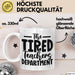 Lehrer Tasse Geschenk Müde The Tired Teacher Department Geschenkidee Lieblingslehrer Kaffee-Becher Weiß Trendation