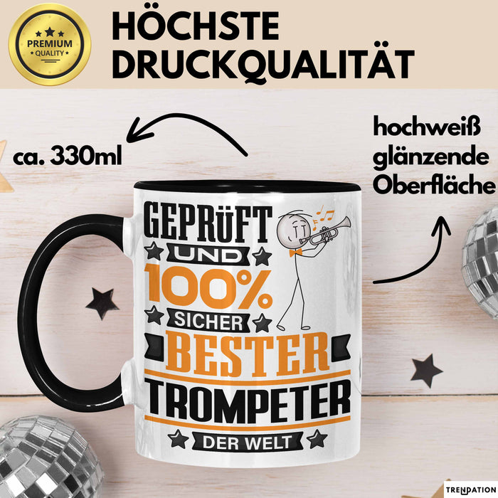 Trompeter Geschenk Lustiger Spruch für Trompeter Geschenkidee Bester Trompeter Der Welt Schwarz Trendation