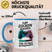 Gamer Gaming Liebhaber Tasse Geschenk Lustige Geschenkidee Spruch Zum Zocken Geboren Zur Schule Gezwungen Blau Trendation
