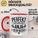Anja Tasse Geschenk Perfekt Sein Kann Jeder Geschenkidee Geburtstag Rot Trendation