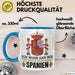 Spanier Tasse Geschenk Ich Brauche Keine Therapie Ich Muss Nur Nach Spanien Geschenkidee Lustig Kaffee-Becher Blau Trendation