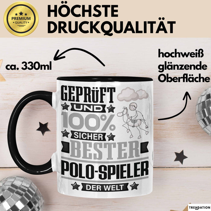 Polo-Spieler Geschenk Lustiger Spruch für Polo-Spieler Geschenkidee Bester Polo-Spieler Der Welt Schwarz Trendation