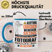 Fotograf Geschenk Tasse Lustiger Spruch Erheben Sie Sich Der Fotograf Betritt den Raum Blau Trendation