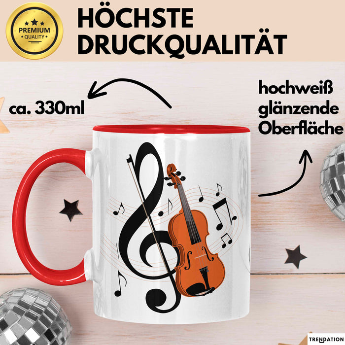 Geiger Tasse Geschenkidee für Liebhaber von Streichmusik Rot Trendation