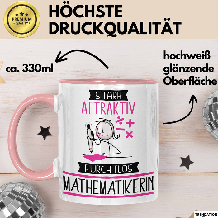 Mathematikerin Tasse Geschenk Becher Stark Attraktiv Furchtlos Mathematikerin Lustige Geschenkidee Rosa Trendation