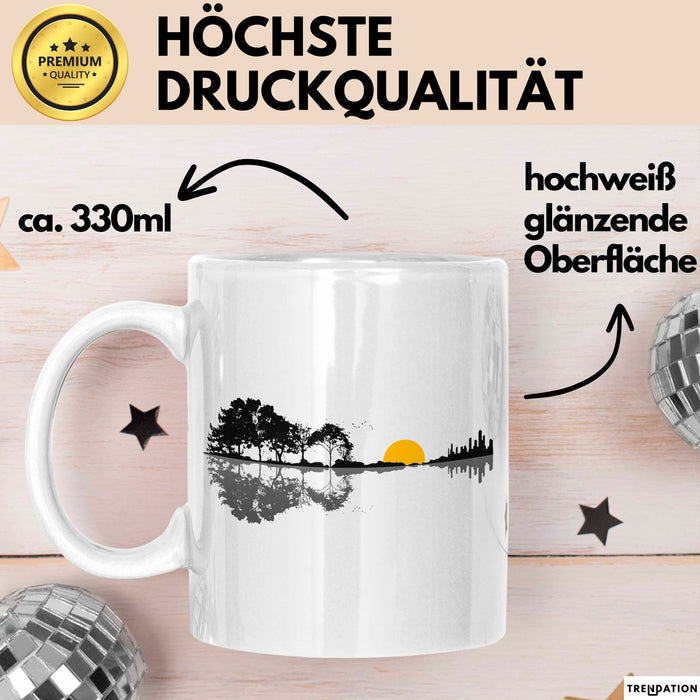 Gitarre Musikliebhaber Musiker Gitarrist Tasse Geschenk Lustige Geschenkidee Spruch Weiß Trendation