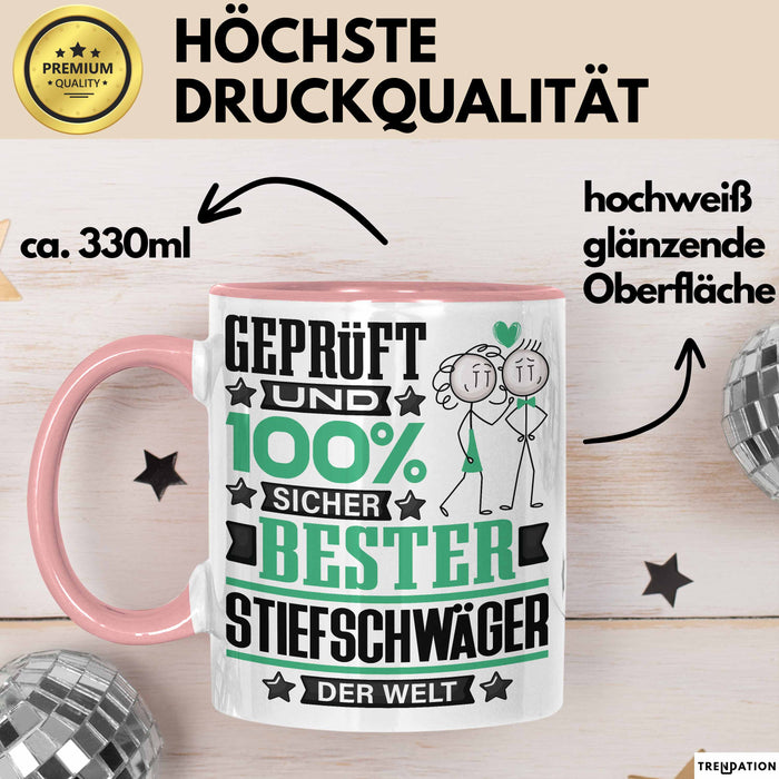 Stiefschwäger Geschenk Lustiger Spruch für Stiefschwäger Geschenkidee Bester Stiefschwäger Der Welt Rosa Trendation