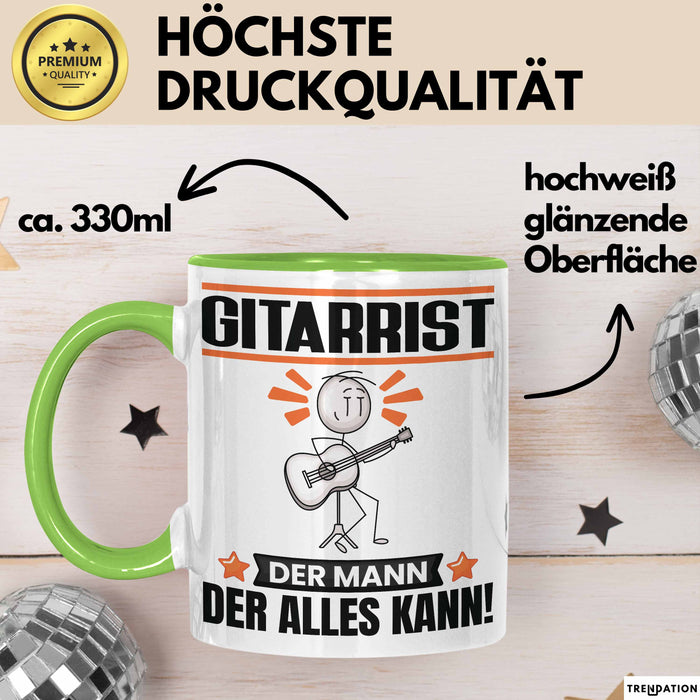 Gitarrist Tasse Geschenk für Gitarrist Der Mann Der Alles Kann Geschenkidee zum Geburtstag Grün Trendation