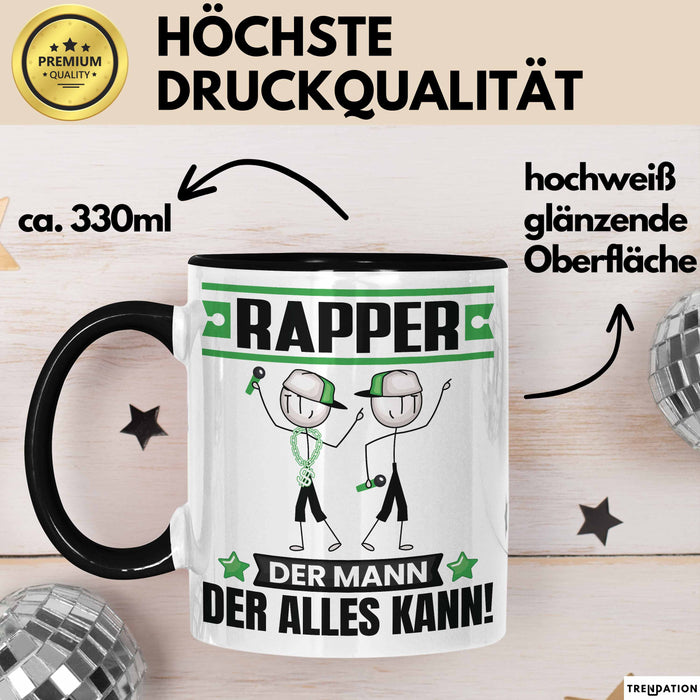 Rapper Tasse Geschenk für Rapper Der Mann Der Alles Kann Geschenkidee zum Geburtstag Schwarz Trendation