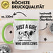 Kuh Tasse Geschenk Just A Girl Who Loves Cows Geschenkidee Tier Grün Trendation