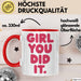 Schüler Abschluss Tasse Geschenk Lustige Geschenkidee Spruch Girl Du Hast Es Geschafft Rot Trendation