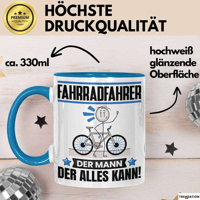 Fahrradfahrer Tasse Geschenk für Fahrradfahrer Der Mann Der Alles Kann Geschenkidee zum Geburtstag Blau Trendation