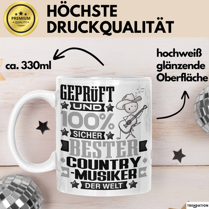 Country-Musiker Geschenk Lustiger Spruch für Country-Musiker Geschenkidee Bester Country-Musiker Der Welt Weiß Trendation