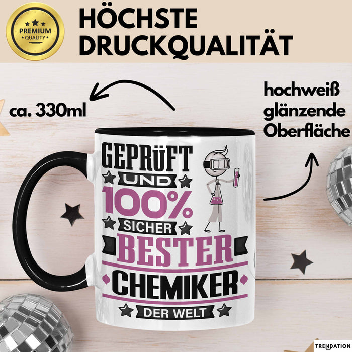 Chemiker Geschenk Lustiger Spruch für Chemiker Geschenkidee Bester Chemiker Der Welt Schwarz Trendation