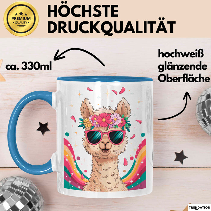 Alpaka Fan Tasse Geschenk Lustige Geschenkidee Spruch Für Alpaka Liebhaber Blau Trendation