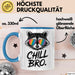 Waschbär Tierliebhaber Tasse Geschenk Lustige Geschenkidee Spruch Entspann Dich Bruder Blau Trendation
