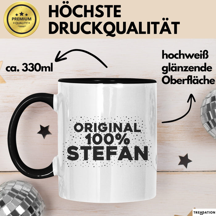Stefan Tasse Original 100% Stefan Geschenk Schwarz Trendation