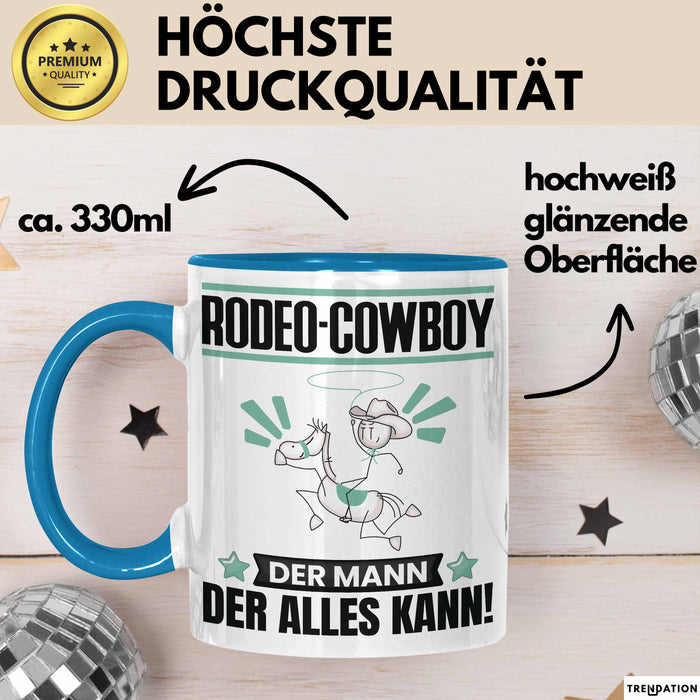 Rodeo-Cowboy Tasse Geschenk für Rodeo-Cowboy Der Mann Der Alles Kann Geschenkidee zum Geburtstag Blau Trendation