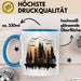 Wald Tasse Geschenk Wandern Geschenkidee Wanderlustige Blau Trendation