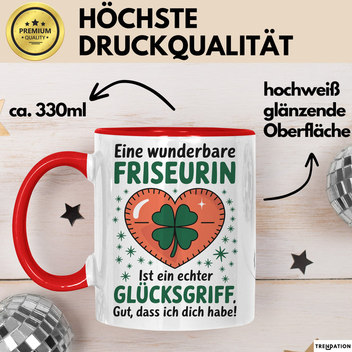 Friseurin Tasse Geschenk Eine Wunderbare Friseurin Ist Ein Echter Gluecksgriff Geschenkidee Geburtstag Friseurin