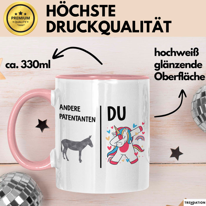 Patentante Tante Tasse Becher Geschenk Lustige Geschenkidee Spruch Andere Patentanten Rosa Trendation