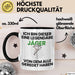 Jäger Geschenk Tasse Lustige Geschenkidee Geburtstag für Jäger Ich Bin Dieser Legendäre Jäger Von Dem Alle Geredet Haben Kaffee-Becher Schwarz Trendation
