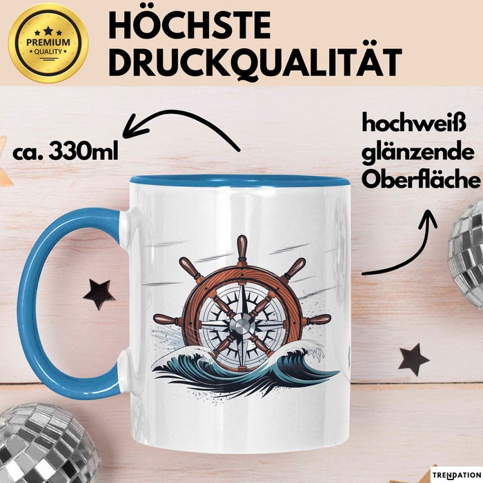 Schiffskapitän Tasse Geschenk Lustige Geschenkidee Spruch Für See Führer Blau Trendation