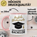 Schüler Abschluss Tasse Geschenk Lustige Geschenkidee Spruch Herzliche Glückwünsche Zum Bestandenen Bachelor Rosa Trendation