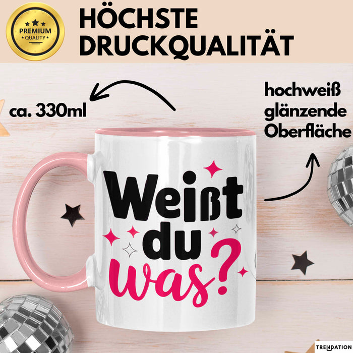 Big Sister Ältere Geschwister Schwestern Tasse Becher Geschenk Lustige Geschenkidee Spruch Weißt Du Was Rosa Trendation