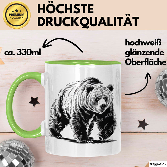 Grizzlybär Tasse Geschenk Lustige Geschenkidee Spruch Grün Trendation