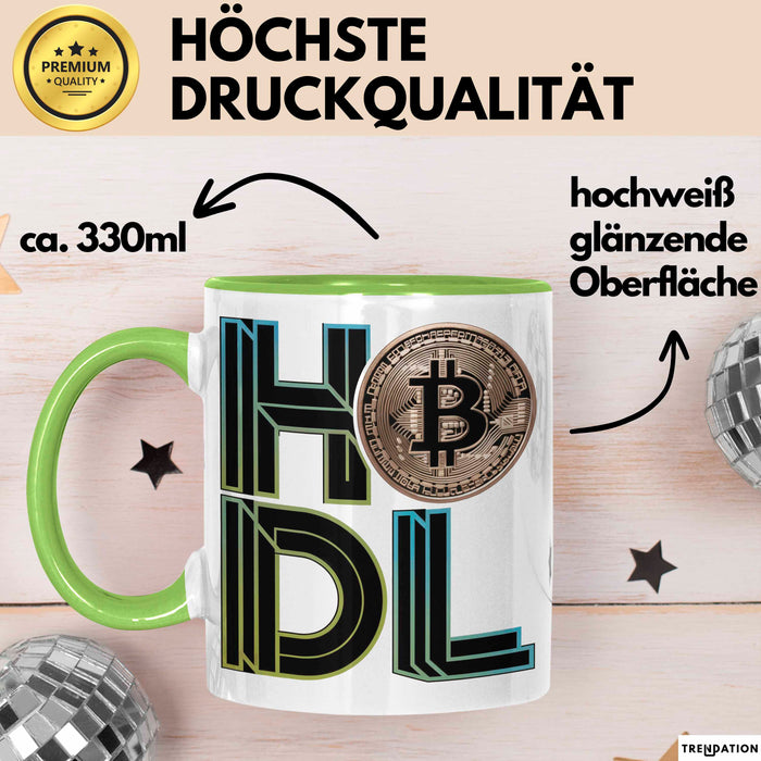 Kryptowährungs Fan Tasse Geschenkidee für Krypto Besitzer Grün Trendation