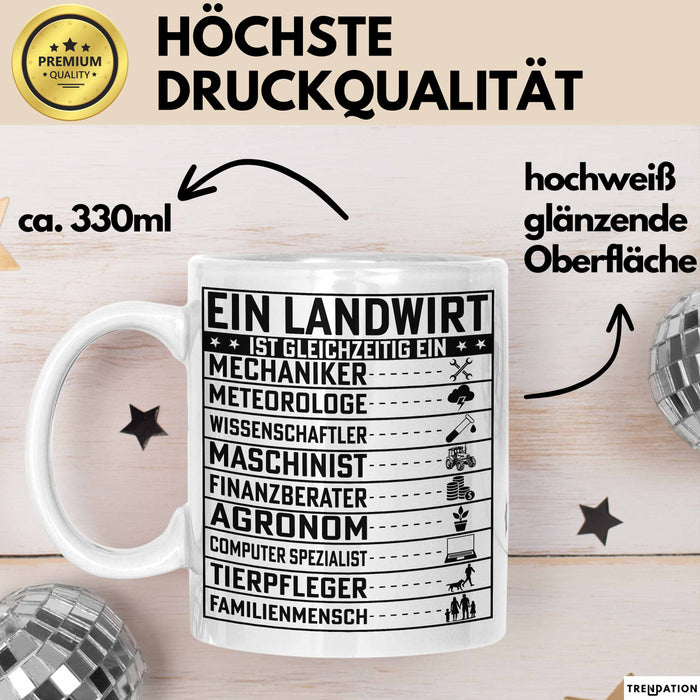Landwirt Geschenk Tasse Lustiger Spruch Geschenkidee Ein Landwirt Ist Gleichzeitig Ein Weiß Trendation
