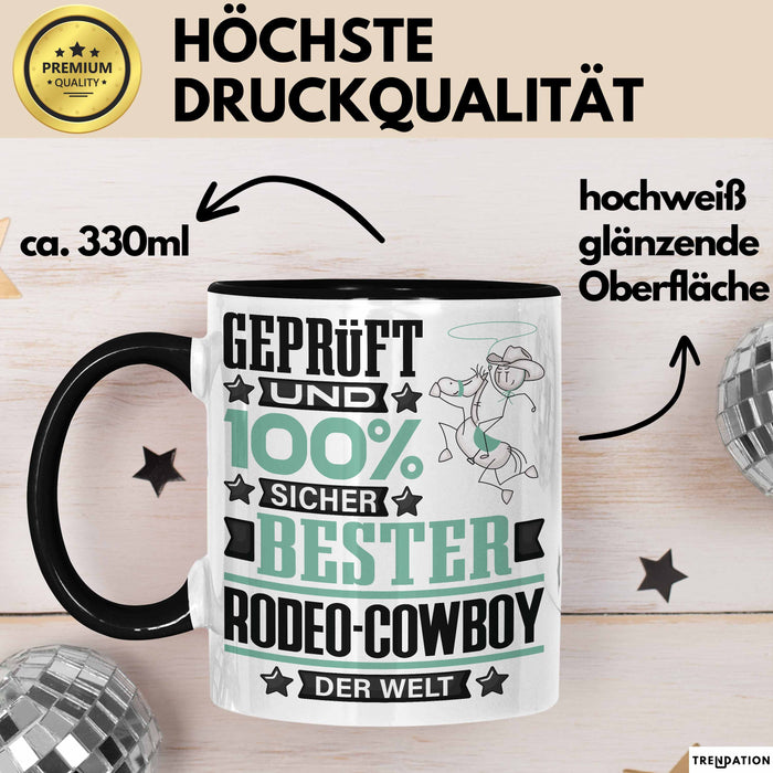 Rodeo-Cowboy Geschenk Lustiger Spruch für Rodeo-Cowboy Geschenkidee Bester Rodeo-Cowboy Der Welt Schwarz Trendation