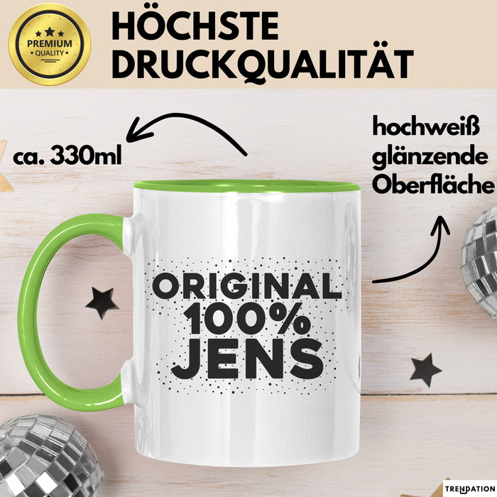 Jens Tasse Original 100% Jens Geschenk Grün Trendation