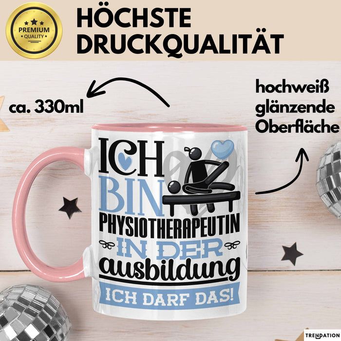 Physiotherapeutin Ausbildung Start Geschenk Tasse Ich Bin Physiotherapeutin In Der Ausbildung Ich Darf Das Kaffee-Becher Geschenkidee Rosa Trendation