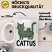 Katzen Tasse Geschenk Cattus Kaktus Geschenkidee Lustig Katze Wortspiel Weiß Trendation
