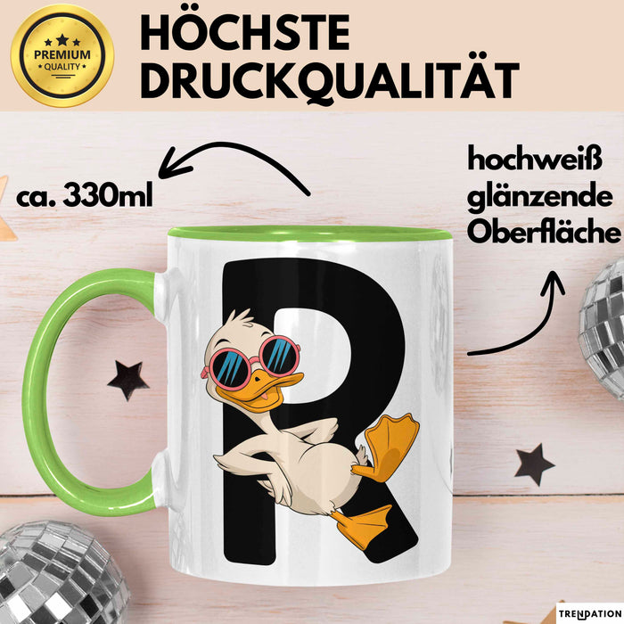 Quietscheente Tier Tasse Geschenk Lustige Geschenkidee Spruch Rentnerente Im Ruhestand Grün Trendation