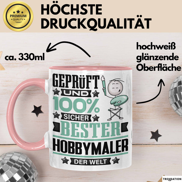 Hobbymaler Geschenk Lustiger Spruch für Hobbymaler Geschenkidee Bester Hobbymaler Der Welt Rosa Trendation