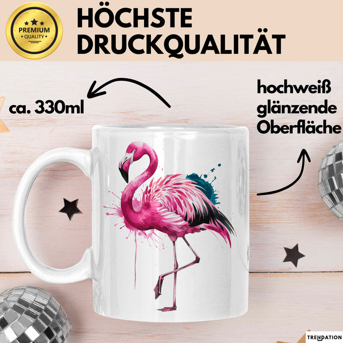 Flamingo Tier Tasse Geschenk Lustige Geschenkidee Spruch Weiß Trendation