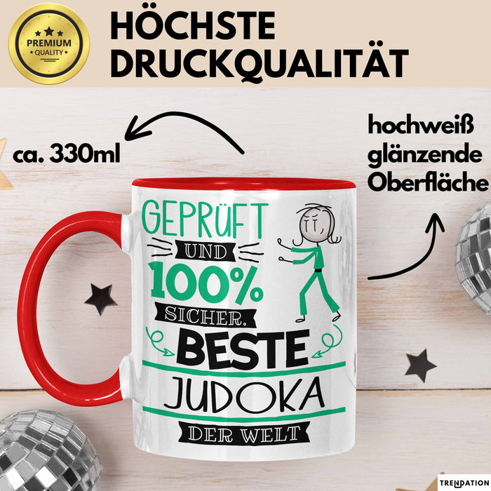 Beste Judoka Der Welt Tasse Geschenk für Eine Judoka Geprüft Und Sicher Geschenkidee Geburtstag Weihnachten Rot Trendation