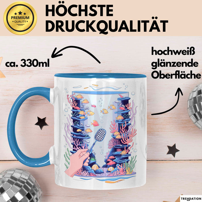 Aquarianer Tasse Geschenk Lustige Geschenkidee Spruch Für Fisch Halter Blau Trendation