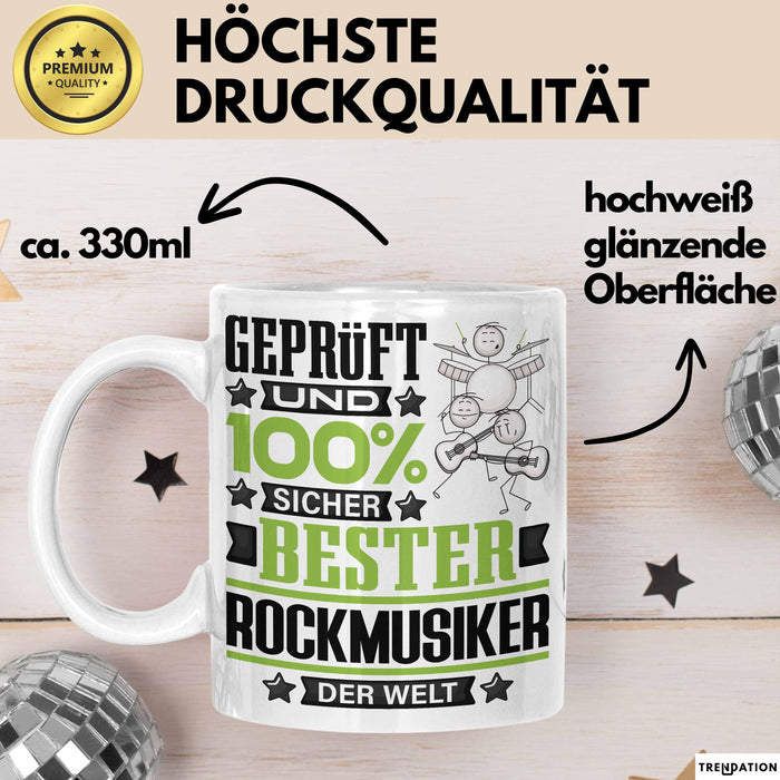 Rockmusiker Geschenk Lustiger Spruch für Rockmusiker Geschenkidee Bester Rockmusiker Der Welt Weiß Trendation