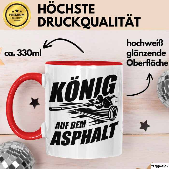 Stockschießen Tasse Geschenkidee König Auf Der Strasse Rot Trendation