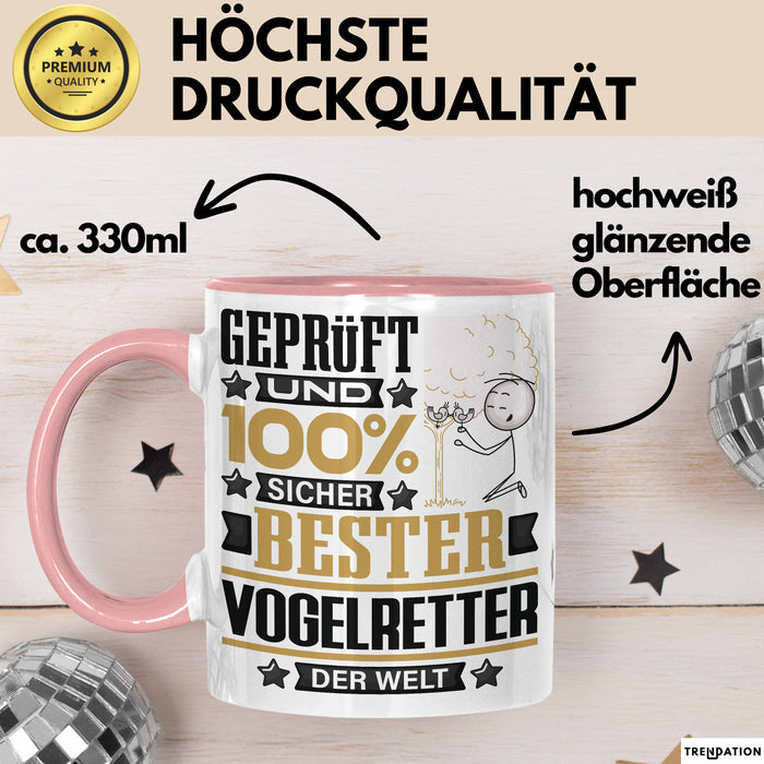 Vogelretter Geschenk Lustiger Spruch für Vogelretter Geschenkidee Bester Vogelretter Der Welt Rosa Trendation