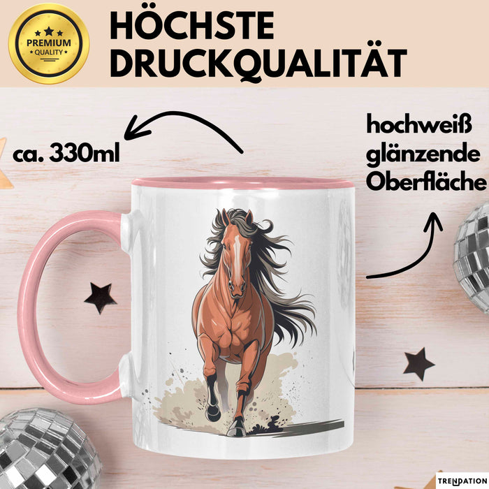 Reiter Tasse Geschenk Lustige Geschenkidee Spruch Für Reitsport Liebhaber Rosa Trendation