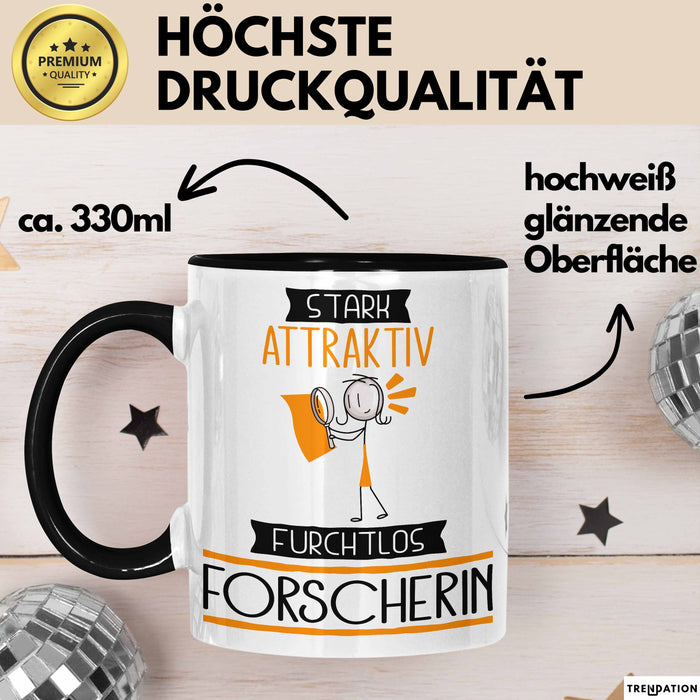 Forscherin Tasse Geschenk Becher Stark Attraktiv Furchtlos Forscherin Lustige Geschenkidee Trendation