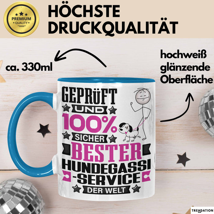 Hundegassi-Service Geschenk Lustiger Spruch für Hundegassi-Service Geschenkidee Bester Hundegassi-Service Der Welt Blau Trendation