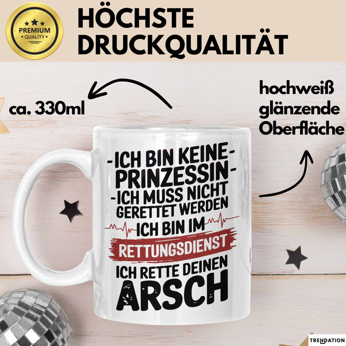 Sanitäter Tasse Geschenk Rettungsdienst Notfalldienste Weiß Trendation