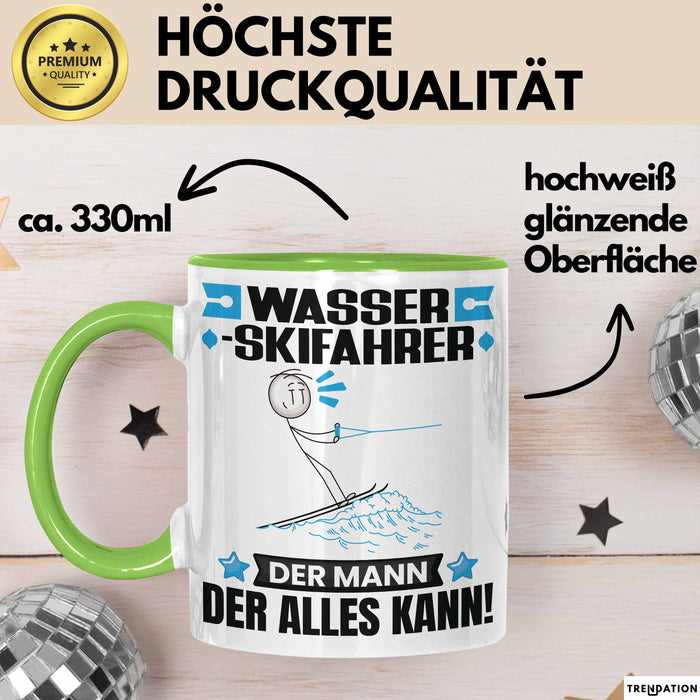 Wasserskifahrer Tasse Geschenk für Wasserskifahrer Der Mann Der Alles Kann Geschenkidee zum Geburtstag Grün Trendation