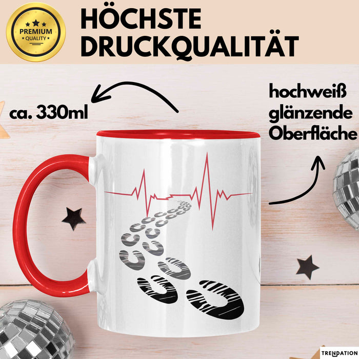 Läufer Tasse Geschenkidee für Marathonliebhaber Rot Trendation